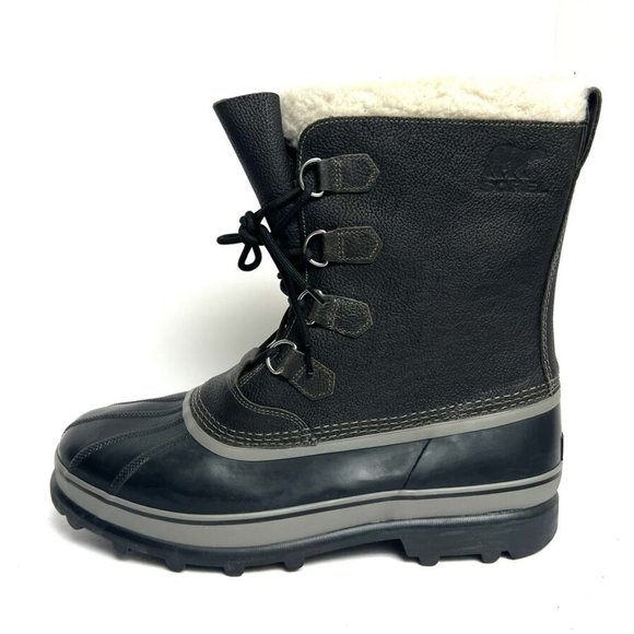Sorel Men's Caribou Wool Lined Waterproof Boots Gray, Size 17 M